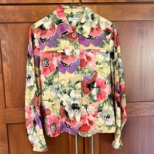 Linen, silk, cotton floral jacket